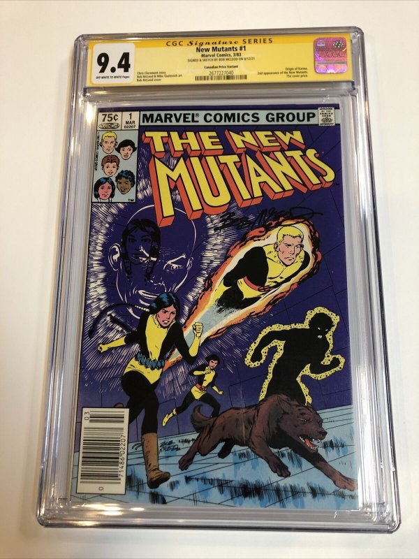 New Mutants (1983) # 1 (CGC 9.4) Signed & Sketch Bob McLeod | CPV Canadian Price