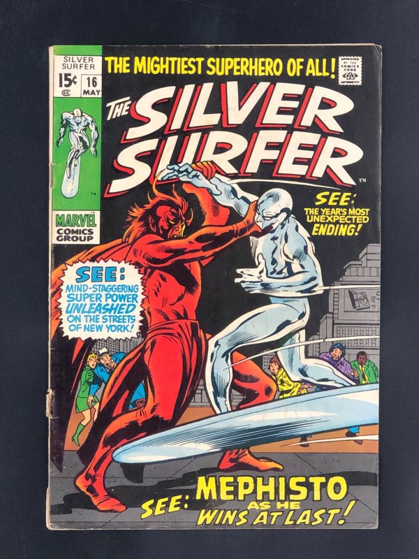 The Silver Surfer #16 (1970) Cover Art Featuring Silver Surfer Vs Mephisto