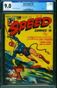 Speed #44 CGC 9.0 1947-Harvey-final issue-Capt Freedom-2002288002