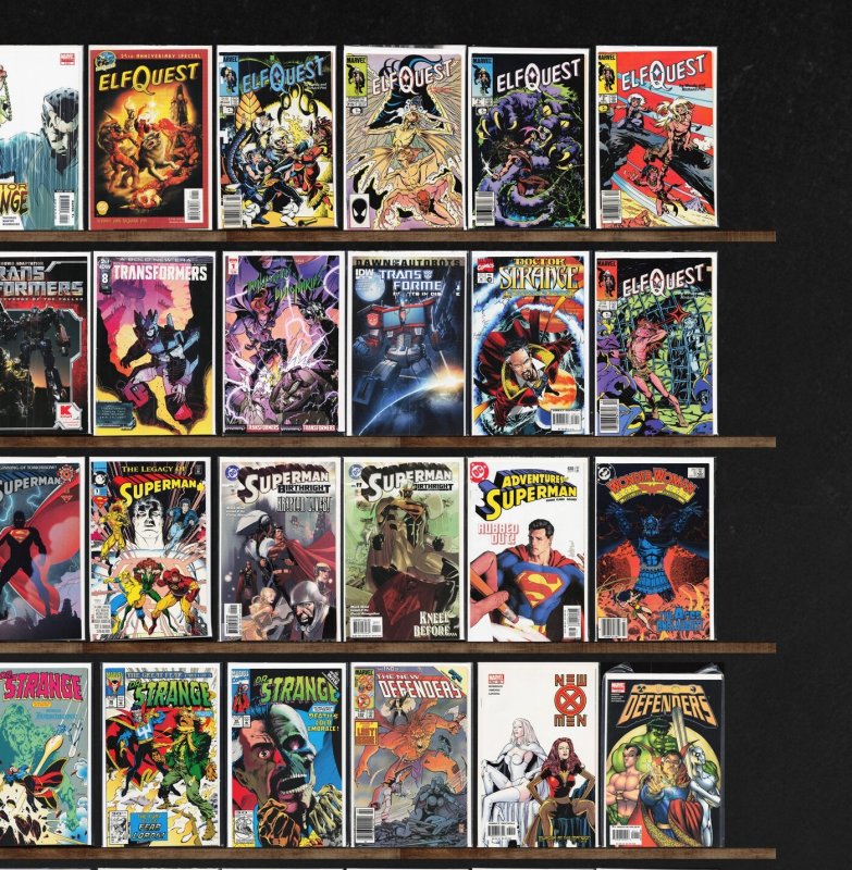 Huge Lot 150+ Comics with Elfquest, Superman, New X-Men, The Defenders & More!