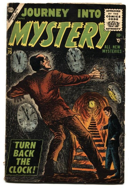 JOURNEY INTO MYSTERY #35 Jay Scott Pike-1956-ATLAS-HORROR-SCI-FI- VG