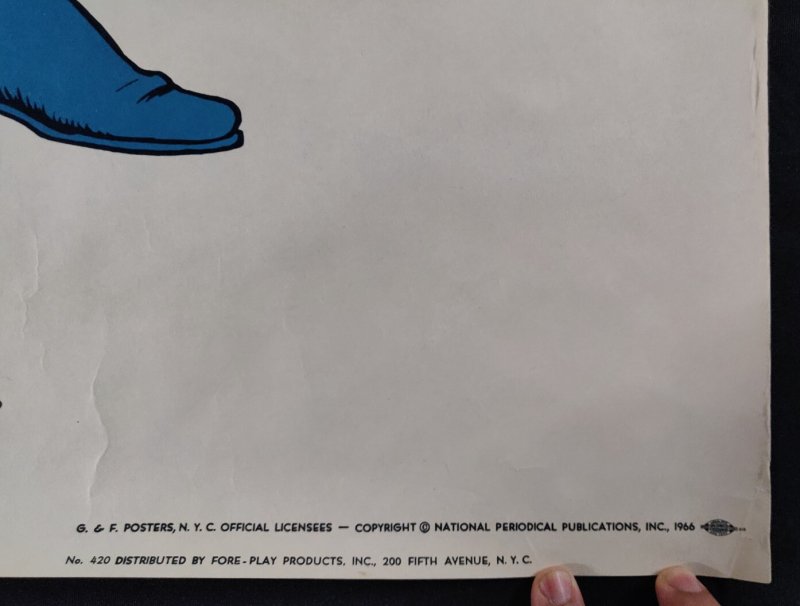 Vintage 1966 Batman The Caped Crusader Pop Art 27 x 41 Poster