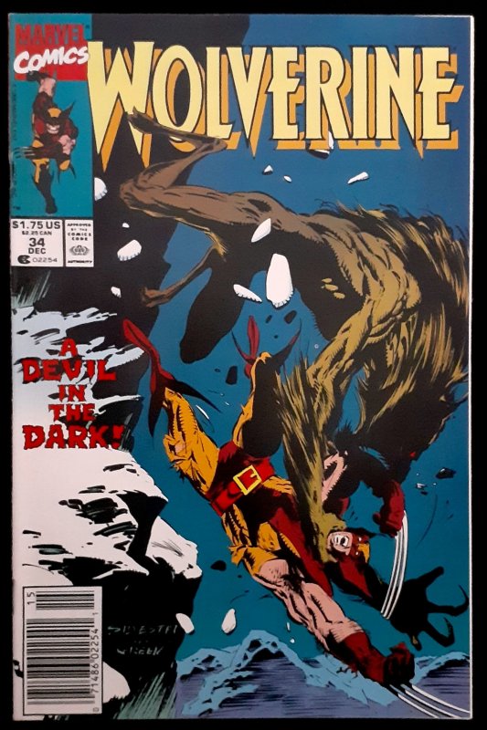 Wolverine #34 (1990) NM/MT THE DEVIL MAY CRY!