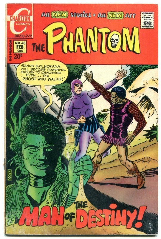 THE PHANTOM #48 1971-CHARLTON COMICS-WILD JUNGLE COVER G