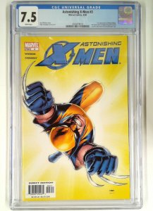 ASTONISHING X-MEN 3 CGC 7.5 1ST APP AGENT ABIGAIL BRAND 2004 MCU (SLAB GRADE) 