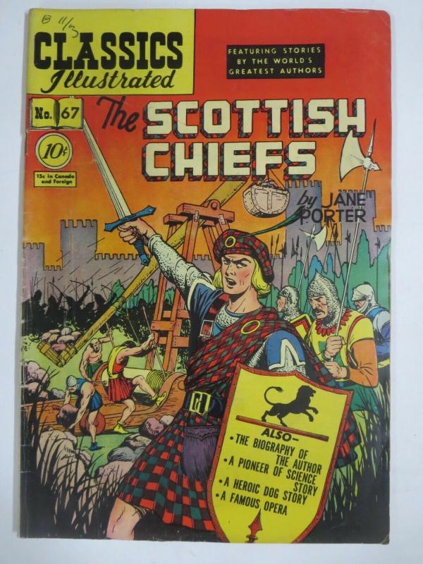 CLASSIC ILLUSTRATED #67 (G) THE SCOTTISH CHIEFS (1ST Edition, HRO=67) Jan 1950