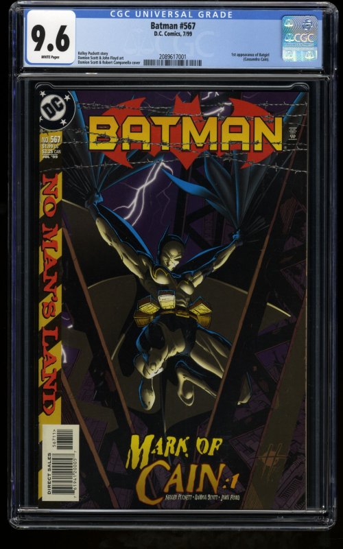 Batman #567 CGC NM+ 9.6 White Pages 1st Batgirl (Cassandra Cain)!