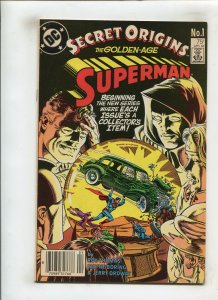 SECRET ORIGINS #1 (8.0) GOLDEN AGE SUPERMAN!! 1986