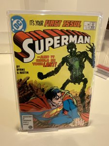 Superman #1 1987  9.0 (our highest grade)  John Byrne!