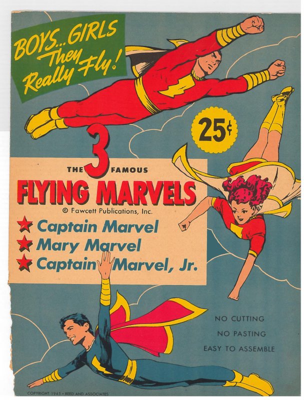 Famous Flying Marvels punch-out paper dolls, unused