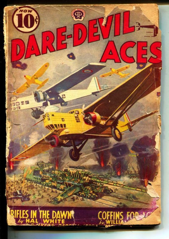 Dare-Devil Aces-Pulp-9/1932-Curtis Mitchell-Larry Jones-cover by Frederick Bl...