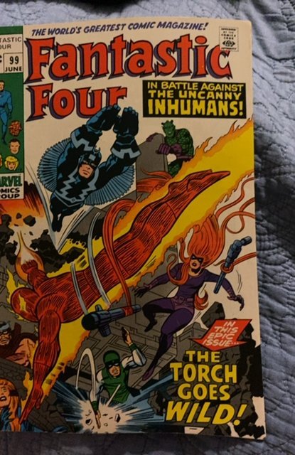 Fantastic Four #99 (1970)vs the inhuman - the torch goes wild