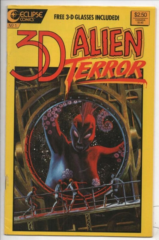 3-D ALIEN TERROR #1, VF, no glasses, Eclipse Comics 1986 more Indies in store