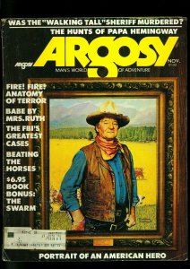 Argosy Pulp Magazine November 1974- John Wayne- Rockwell- Hemingway VG