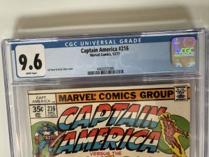 CAPTAIN AMERICA #216 CGC 9.6 Newsstand - Marvel Comics (1977)