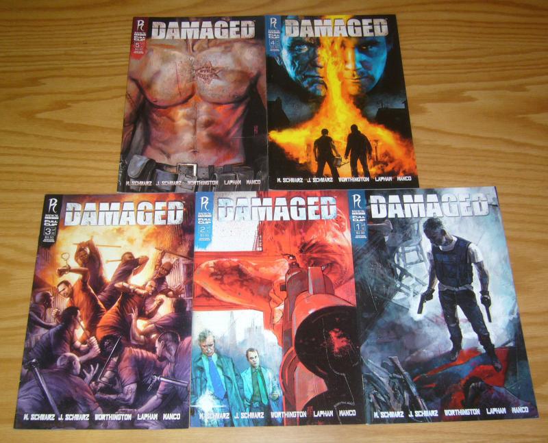 Sam Worthington's Damaged #1-5 VF/NM complete series - david lapham