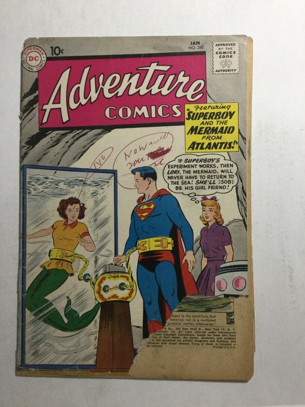 Adventure Comics 280 Fr/Gd Fair/Good 1.5 Cover Detached DC Comics