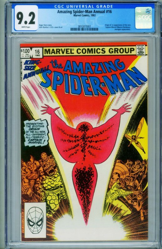 AMAZING SPIDER-MAN ANNUAL #16 CGC 9.2 1st Monica Rambeau 3810015001