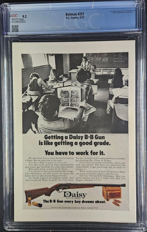 BATMAN #251 (1973) CGC 9.2 WHITE PAGES! EXTRA RICH COLOR STRIKE ADAMS CLASSIC|