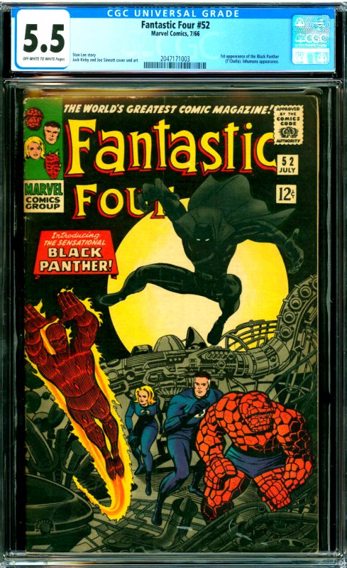 Fantastic Four #52 CGC Graded 5.5 1st appearance of the Black Panther (T.Chal...