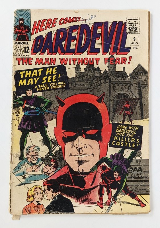 Daredevil #9 (1965)  GD/VG   [beat up spine, center page loose from staple]