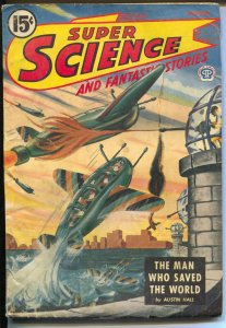 Super Science and Fantastic Stories 8/1945-Popular-Canadian-Binder-Withrow-VG 