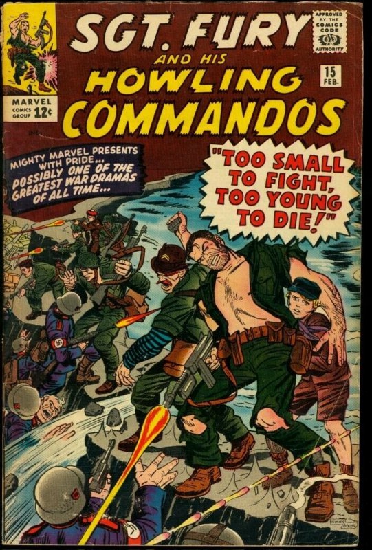 SGT. FURY AND HIS HOWLING COMMANDOS #15-KIRBY COVER VG 