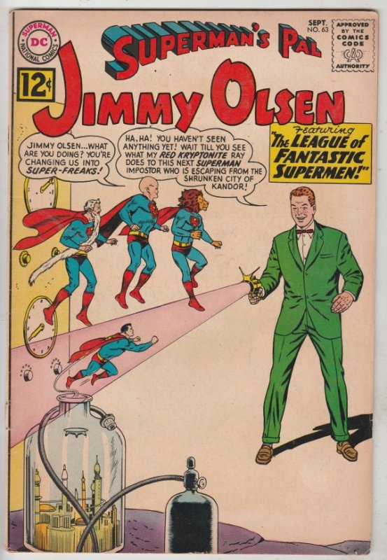 Jimmy Olsen, Superman's Pal  #63 (Sep-63) FN- Mid-Grade Jimmy Olsen