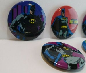 Batman Vintage Magnets Button Up Lot 5 Original 1980's Licensed Official Bat Man 