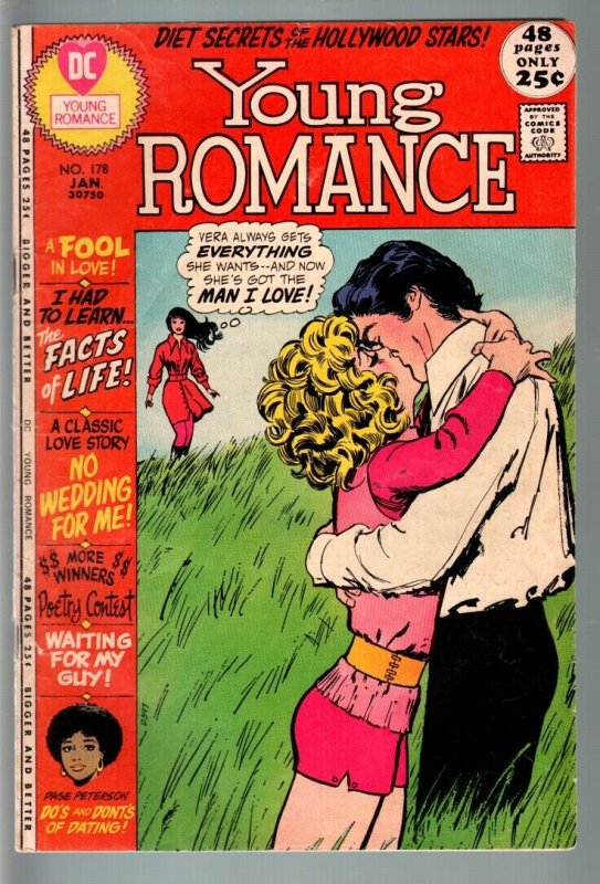 YOUNG ROMANCE #178 1972-DC COMICS-64 PG EDITION-VG VG