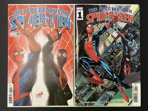 SPECTACULAR SPIDER-MEN #1 CVR A + 1:25 NAKAYAMA VAR SET IN-HAND 2024 PROSHIPPER