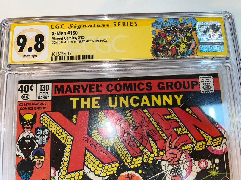 Uncanny X-Men (1980) # 130 (CGC 9.8 WP) 1st App Dazzler | Signed Sketch Austin