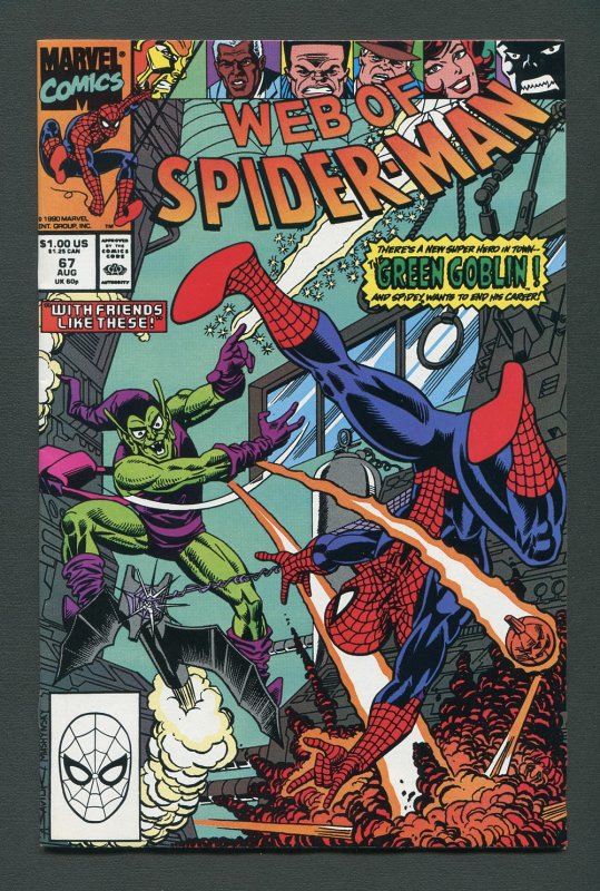 Web of Spiderman #67 / 9.0 VFN/NM  August 1990