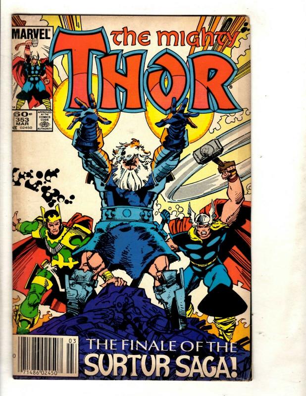 11 The Mighty Thor Marvel Comics # 347 349 350 351 352 353 356 357 372 + J334
