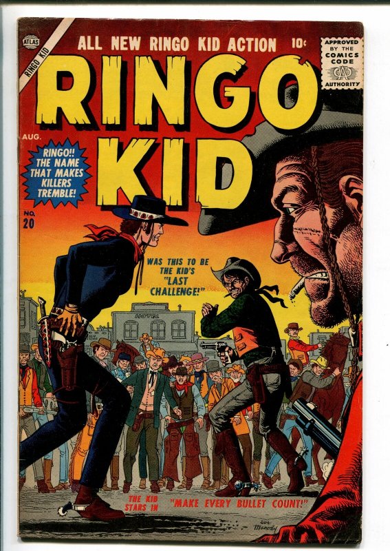 RINGO KID #20 1957-ATLAS-JOE MANEELY-fn/vf 