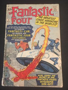 THE FANTASTIC FOUR #3 Fair Condition, Coupon Cut Out