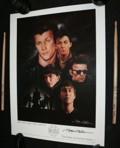 The 5th Beatle: Pete Best Poster 710/2500 Signed Shane Stover w Best Drumsticks