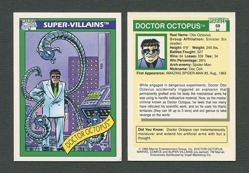 1990 Marvel Comics Card  #59  (Doctor Octopus)  NM