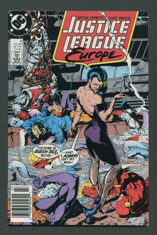 Justice League Europe #4 / 9.2 NM-  Newsstand / Bart Sears Cover & Art/July 1989