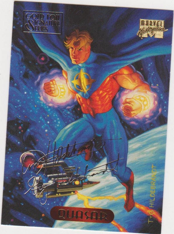 1994 Marvel Masterpieces Gold Foil Signature Series 96 Quasar