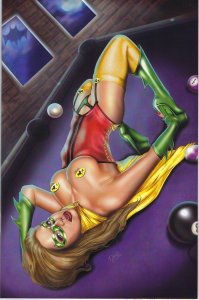Power Hour 3 Nicole Brune Robin-Lady Indiana Comic Con Topless Cover Lim/100  NM