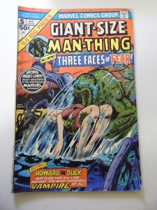 Giant-Size Man-Thing #5 (1975) VG Condition 3/4 Spine Split, MVS Intact