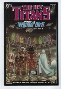 The New Teen Titans #52 (1989) Who is Wonder Girl PT 3 of 5. Perez, Wolfman NM-