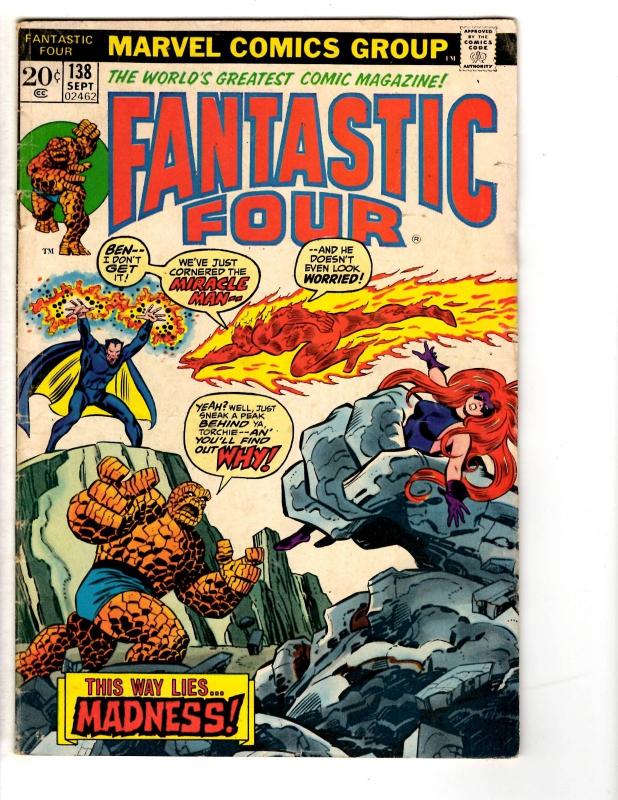 4 Fantastic Four Marvel Comic Books # 138 140 141 143 Doctor Doom Annihilus WT14