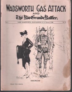 Wadsworth Gas Attack 2/9/1918-WWI military magazine-Raeburn Van Buren-G