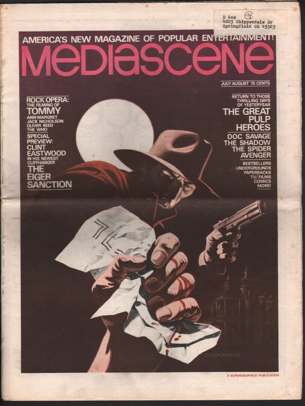 Mediascene #14 7/1975-Supergraphics-Shadow-Steranko-Great Pulp Heroes-VG