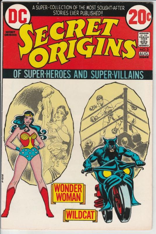 Secret Origins #3 (Aug-73) NM- High-Grade Wonder Woman, Wildcat