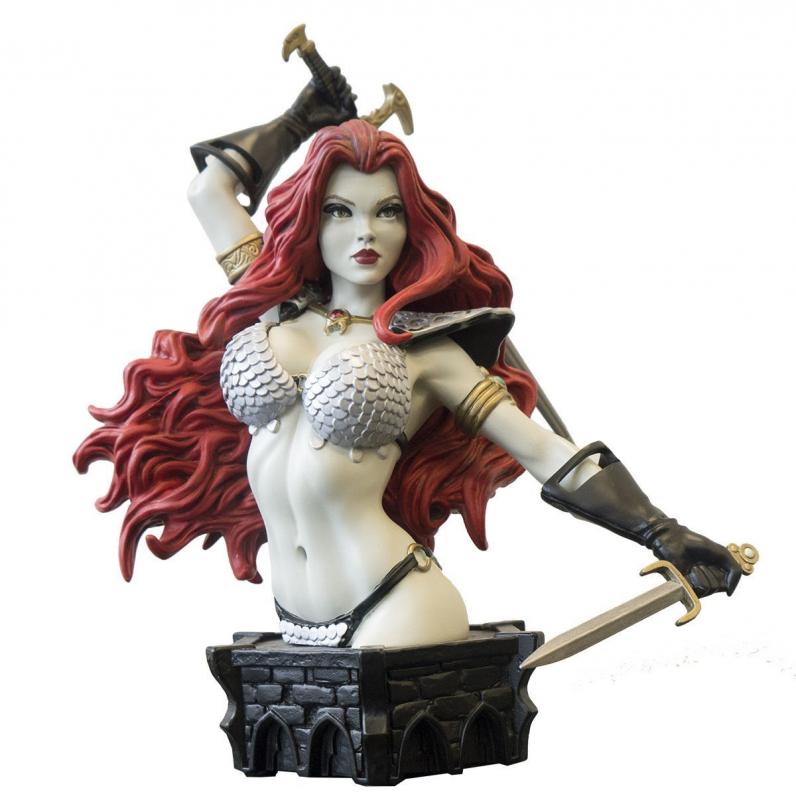 Women Of Dynamite Red Sonja Bust by Adams B&W Variant Ltd Edition #195/299 New!