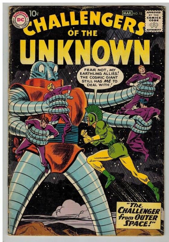 CHALLENGERS OF THE UNKNOWN 12 VG March 1960 classic era COMICS BOOK