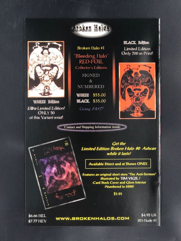 Broken Halo: Is There Nothing Sacred? #1 (1998) Nude Angel Cover